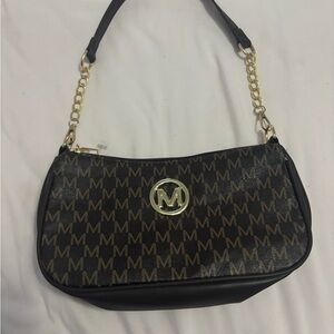 Michael Kors Black and Brown Shoulder Bag